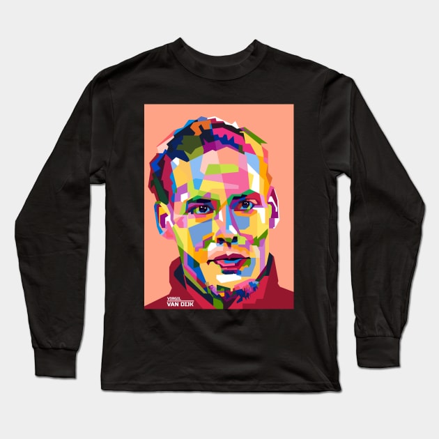 Abstract Virgil van Dijk Long Sleeve T-Shirt by smd90